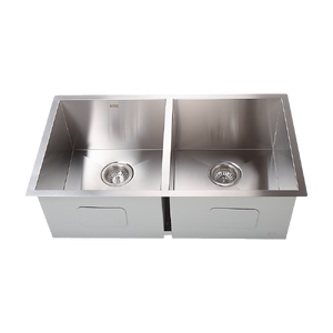 820x457mm Handmade Stainless Steel Undermount / Topmount Kitchen Laundry Sink with Waste