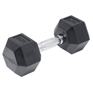 10KG Commercial Rubber Hex Dumbbell Gym Weight