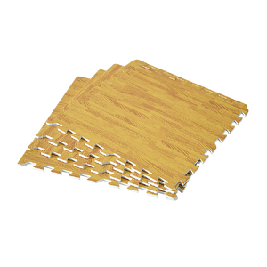 12 Tiles EVA Fitness Home Yoga Gym Interlocking Floor Puzzle Mat - Wood Colour