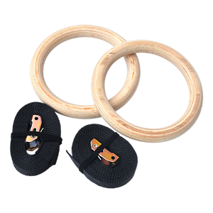 32mm Wooden Gymnastic Rings Olympic Gym Rings Strength Training