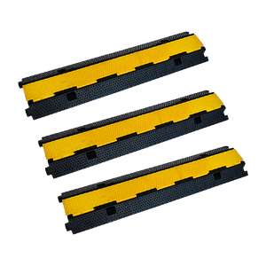 3pcs 2-Cable Rubber Electrical Wire Cover Heavy Duty Protector Dual Channel
