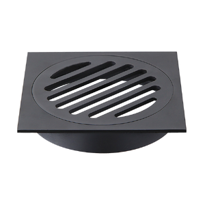 Square Black Floor Grate Drain 110 mm Full Brass Construction