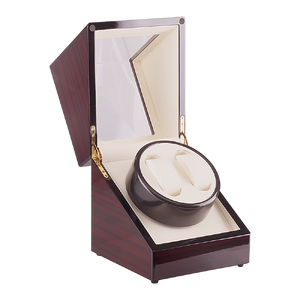 Automatic Dual Watch Winder Wood Display Box Case Motor Rotation Storage