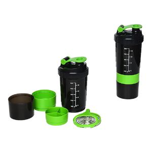 2x Protein Gym Shaker Premium 3 in 1 Smart Style Blender Mixer Cup Bottle Spider