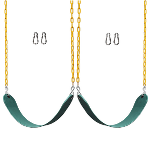 2 Pack Swings Seats Heavy Duty 66" Chain Plastic Coated Playground Swing