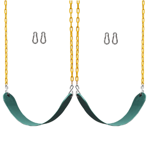 2 Pack Swings Seats Heavy Duty 66" Chain Plastic Coated Playground Swing