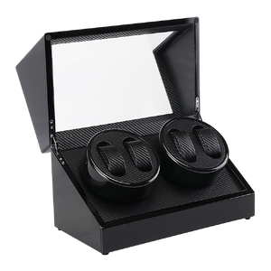 Automatic Quad Watch Winder Wood Display Box Case Motor Rotation Storage