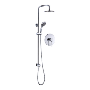 WELS 8" Rain Shower Head Set Rounded Dual Heads Faucet High Pressure With Mixer
