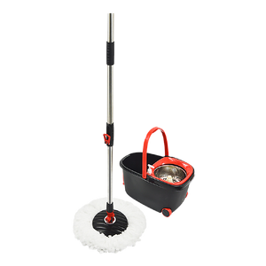 Spin Rotating Mop and Bucket Set with Wheels and 4 Microfibre Mop Heads