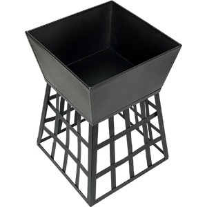 Black Fire Pit Square Log Patio Garden Heater Outdoor Table Top BBQ Camping