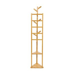 Clothes Coat Rack Garment Stand Shelf Wooden Tree Hanger Bag Hat Hook Holder