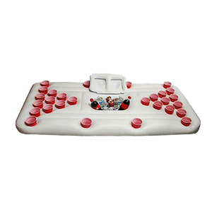 Big PVC Inflatable Beer Pong Raft Floating Pool Party Pong Game Table Lounge Toy