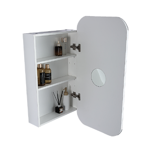 Rectangle Wall Hung Bathroom Mirror Shaving Cabinet Vanity Matte White