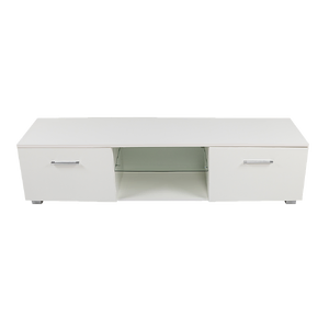 Darton TV Cabinet Entertainment Unit Stand High Gloss Storage Shelf 140cm White