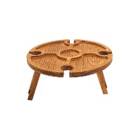 Outdoor Picnic Table Wooden Portable Folding Mini Wine Rack Picnic Table