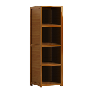 Bamboo 4-Shelf Bookcase ‚Äì Adjustable Display Storage Rack Stand for Living Room, Bedroom, Office or Home Organisation