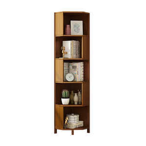 5-Shelf Corner Bookcase Industrial Bookshelf Display Storage Stand