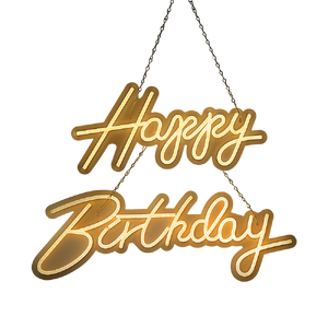 Happy Birthday Neon Sign Hanging Glowing Party Decoration