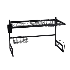 85cm Dish Drying Rack Drainer Over Sink Steel Cup Cutlery Organizer 2 Tier