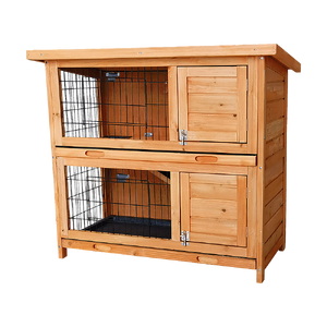 Large Rabbit Hutch with BASE Chicken Coop 2 Storey Guinea Pig Pet Cage House