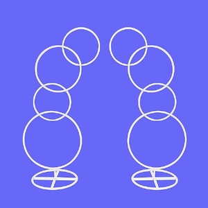 2pcs Round Wedding Arch Backdrop Rings Loops Flower Balloon Lawn Row Stand