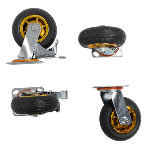 Castor Wheels 4 x 6" 150mm Swivel Silent Caster 2 Brakes 800KG