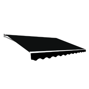 Outdoor Folding Arm Awning Retractable Sunshade Canopy Black 3.0m x 2.5m