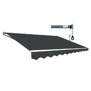 Outdoor Folding Arm Awning Retractable Sunshade Canopy Grey 4.0m x 2.5m