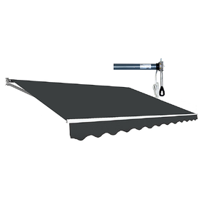 Motorised Outdoor Folding Arm Awning Retractable Sunshade Canopy Grey 3.0m x 2.5m