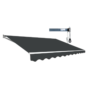Motorised Outdoor Folding Arm Awning Retractable Sunshade Canopy Grey 4.0m x 3.0m