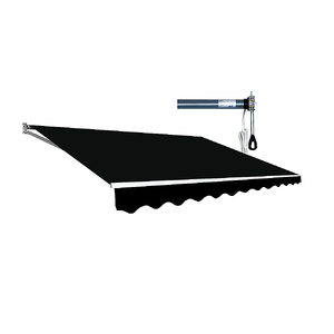 Motorised Outdoor Folding Arm Awning Retractable Sunshade Canopy Black 4.0m x 3.0m