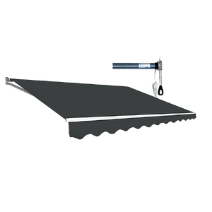 Motorised Outdoor Folding Arm Awning Retractable Sunshade Canopy Grey 5.0m x 3.0m
