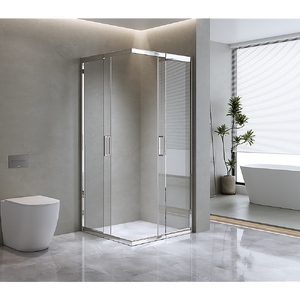 Adjustable 1100x1100mm Double Sliding Door Glass Shower Screen in Chrome
