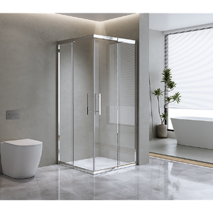 Adjustable 1000x1000mm Double Sliding Door Glass Shower Screen in Chrome