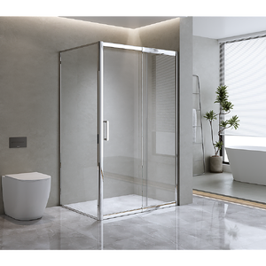 Adjustable 1400x1010mm Single Door Corner Sliding Glass Shower Screen in Chrome