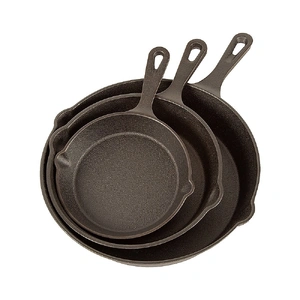 Chef Cast Iron Frying Pan Set ‚Äì 3PCS Skillet, Grill & Oven Cookware for Home Cooking