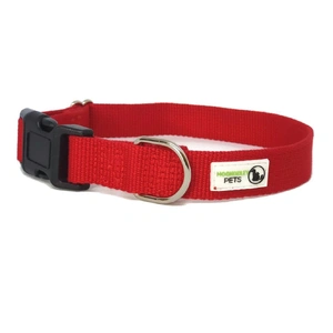 100% Pure Bamboo Fibre Dog Collar Plastic Buckle - Moondidley Pets X-Small Red