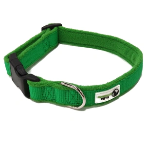 100% Pure Bamboo Fibre w/Fleece Lining Dog Collar Plastic Buckle - Moondidley Pets Small Green