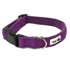 100% Pure Bamboo Fibre w/Fleece Lining Dog Collar Plastic Buckle - Moondidley Pets Small Purple