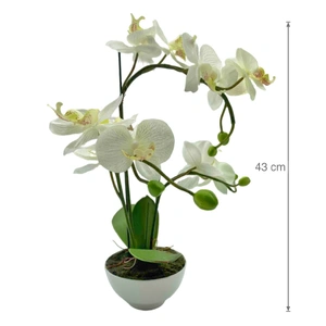 Artificial Orchid w Ceramic Base 44cm