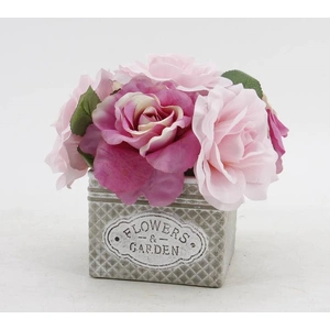 Artificial Peony Rose in Ceramic Pot 20cm