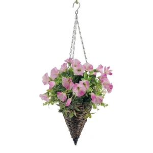 Artificial Hanging Flower in Rattan Pot 72cm