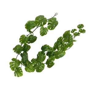 bulk 12 Artificial Green Monstera Garland 180x10cm