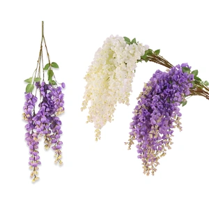bulk 12 Artificial Wisteria Flower 2 Assorted 25 x 106 cm
