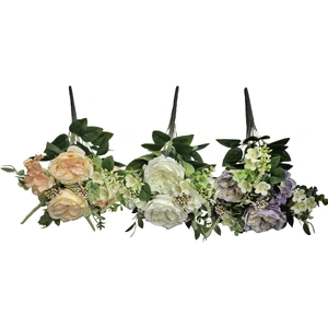 bulk 12 Artificial Pastel Blooms Floral Bunch Assort 44cm