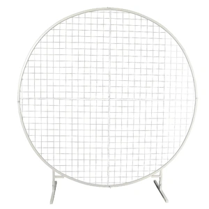 Sturdy Circular Flower Wall / Event Stand 200cm Diameter (White Frame)