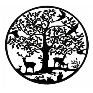 Grazing Deer Metal Wall Art 60cm