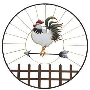 Set 2 Richard Rooster Metal Wall Art 81x71cm