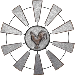 Rooster And Windill Wall Art 70x70cm