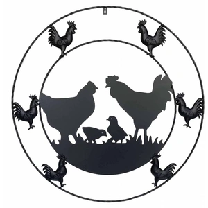 Metal Chicken Wall Art 79x79cm